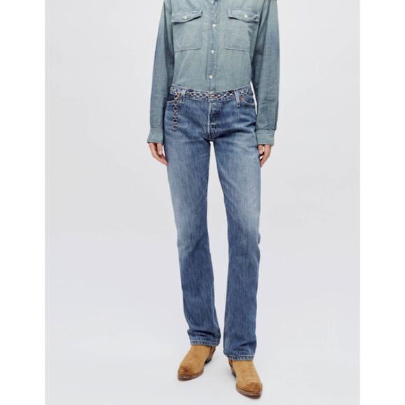 RE/DONE 70's Stove Pipe Straight Leg High Rise Denim Jeans Women's Size 27 NWT - Picture 10 of 10